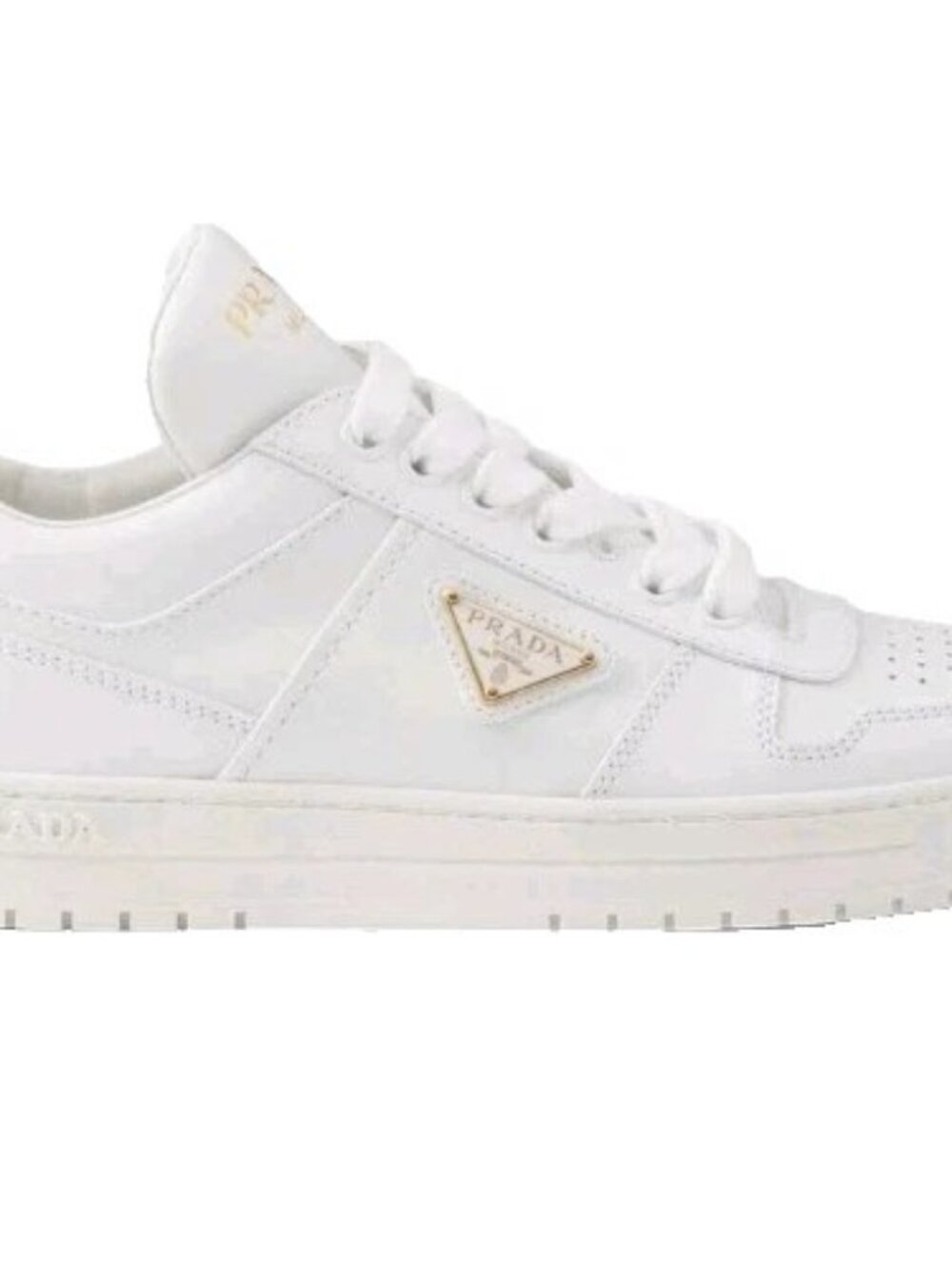 $1,170 Prada Downtown Women's White Nappa Leather Sneakers BNIB